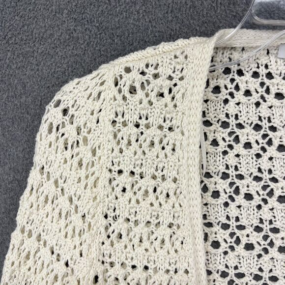 Stradivarius Sweater Womens Small Cropped Crochet Open Knit Bolero Cardigan boho - Picture 4 of 16